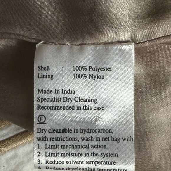 Rachel Gilbert Collared Strapless Dress with Square Studs. Mushroom. Size 0. - Picture 10 of 11